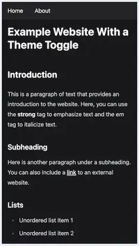 Website with dark mode